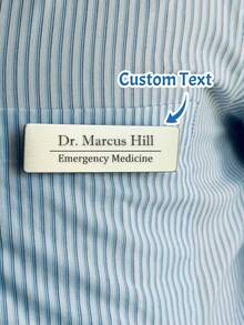 Customized Name Badge Pin, Employee ID Tag With Pin, Personalized Name Plate, Personalized Elegant Name Plate, Minimalist Design, Novel Slogan Theme Business ID - Square Badge, Suitable For Managers And Professionals, Father's Day Gift, Mother's Day Gift, Teacher's Day Gift, Corporate Gift, School Supplies, Back To School Season, School Gift, Office Supplies, School Supplies, Classroom Supplies, Teacher Gift, Colleague Gift - Multicolor - View 5