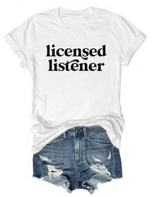 Camiseta de Mujer con Licencia para Asesoramiento de Salud Mental, Camiseta de Terapia, Camiseta Cómoda, Camisetas Casuales de Manga Corta con Cuello Redondo para Mujer - Blanco - Ver 1