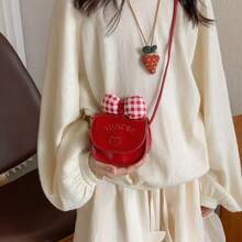 Plaid Bow Cat Flap Bag, Cute Fashion Mini Saddle Bag, Stylish Crossbody Bag, Coin Purse, Phone Bag And Crossbody Bag - Multicolor - View 2