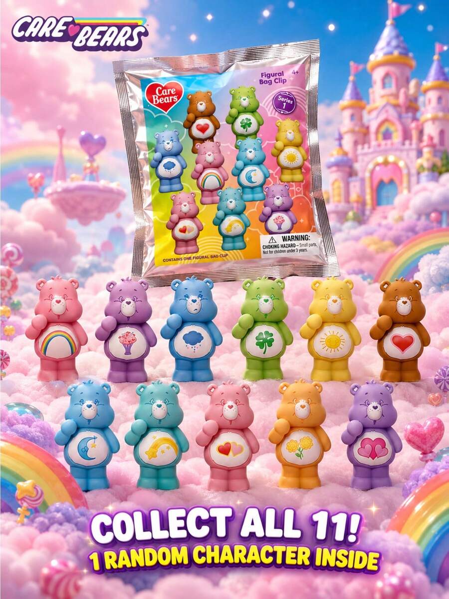 Monogram CARE BEARS Officially Licensed Random Blind Bag 3D Foam Figure Clip Desktop Ornament Keychain - Multicolor - View 1