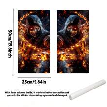 2pcs Cartoon Car B-Pillar Stickers With Foam Pillar, Creative Protective Film Decals, Waterproof And Durable, Easy To Apply, Suitable For Car Center Pillar, Wall, Window Glass Decoration - A - View 6