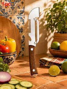 2pcs Elite Peeler, Knife & Cutlery Set, Kitchen Multi-Function Vegetable Peeler, Stainless Steel Peeler, 5-In-1 Scallion Slicer & Peeler - Stainless Steel, Multi-Function Tool - Multicolor - View 8