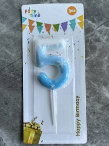 1支蓝色雪花数字0-9蜡烛，冰雪主题生日、周年纪念、性别揭晓派对、单身派对、毕业派对装饰 - 公主主题，无羽毛，多用途庆典蜡烛 - 雪花造型 - 查看 12