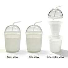 Taza enfriadora de bebidas con doble pared aislante y congelable, inserto de congelación portátil y reutilizable de ABS, taza enfriadora para cerveza, refresco y jugo, sin necesidad de hielo adicional, ideal para camping al aire libre, picnic, hogar, fiesta, oficina y reuniones, vaso para mantener bebidas frías - Multicolor - Ver 4