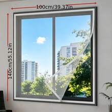 1PC Double-Edged Self-Adhesive Invisible Mosquito Screen Mesh, Reversible Window Mosquito Net, Removable Polyester Window Screen, No Drilling Required, Easy Installation, Light-Transmitting, Sun-Shading, Breathable And Ventilated Window Screen - White Netting With White Edges - View 4