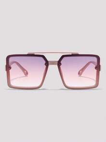 Visivana Retro Square Large Frame Fashion Glasses For Women, Classic Plastic Outdoor Travel Beach Vacation Casual Decoration Daily Wear, Summer UV Protection Elegent Modern - Multicolor - View 1