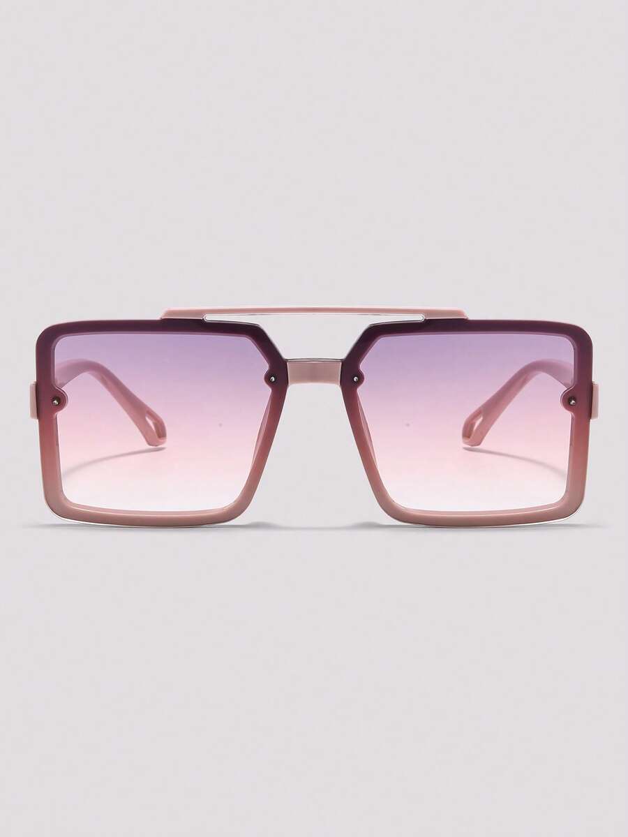Visivana Retro Square Large Frame Fashion Glasses For Women, Classic Plastic Outdoor Travel Beach Vacation Casual Decoration Daily Wear, Summer UV Protection Elegent Modern - Multicolor - View 1