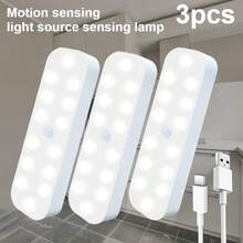 VOLACI LED 智慧感應燈，適用於臥室床邊、衣櫥、走廊夜間照明，人體感應燈，臥室照明，衣櫃燈，極簡風燈具，現代照明，LED，紅外線感應，USB 供電燈，居家 - 3pcs - 查看 11