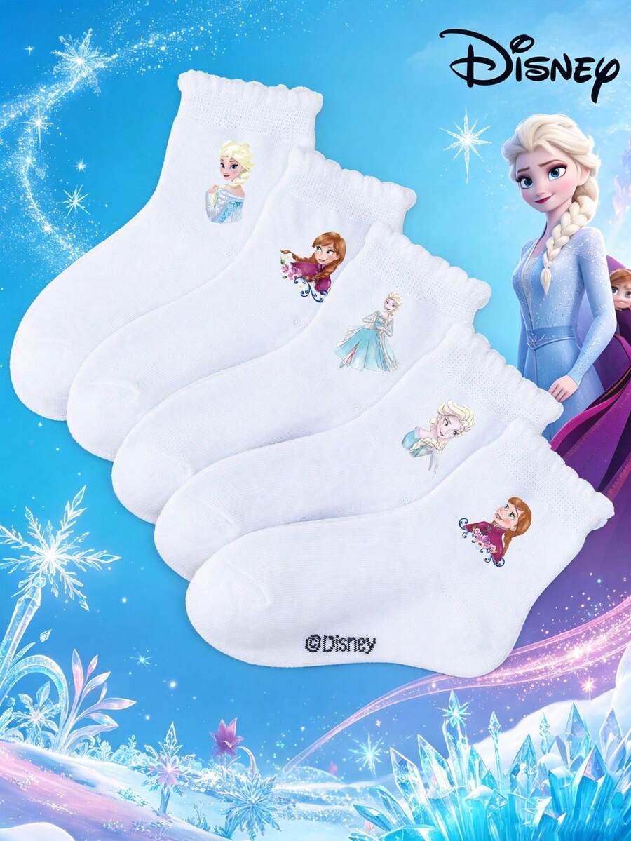 Disney 1/5雙黑色雙條紋白色中筒襪,女童短襪,柔軟舒適透氣,防滑船襪,可愛休閒風,適合日常穿著/派對禮物/復活節/夏季,多色襪子,藍色系列襪子,卡通趣味,簡約百搭禮物襪,女學生運動短襪 - 彩色 - 查看 1