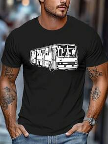 Funny Short-Sleeved T-Shirt For Men, Polish Style, For Summer. - 黑色 - 查看 1