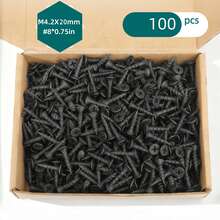 100入黑色高強度M3.5、M4.2自攻螺絲 - 粗牙平頭，適用於乾壁與木工 - 100PCS - 查看 26