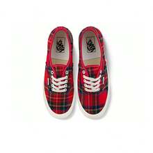 Vans Style 44 Canvas Anaheim Check Pattern Durable Lightweight Low-Top Sneakers Unisex Red - VN0A54F29GT - View 3