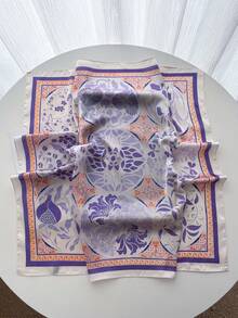 1pc Women's Square Bandana Casual Solid Color Head Scarf Suitable For Daily Use - Mauve Purple - View 2