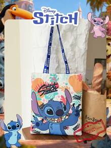 Disney 1個迪士尼官方授權史迪奇/米老鼠/動物方舟/小熊維尼帆布托特包，女孩大容量單肩包，輕便可重複使用購物袋，適合女孩、女生、學生、青少年、卡通迷，適用於日常通勤、超市購物、上學、海邊旅行、節日派對、開學季 - 彩色 - 查看 11