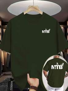 Camiseta deportiva de manga corta estilo retro americano para bicicleta de montaña (MTB) con estampado a doble cara para hombre, corte holgado de verano, hombros caídos, cuello redondo, esti - Blanco - Ver 9