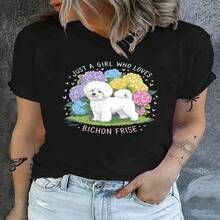 2026 Hot Summer StyleBichon Frise LoverWomen's T-Shirt , All Occasion Outfit Light Airy For Summer, Suitable For Leisure Sports Scenes. - Multicolor - View 1