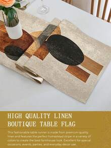 1pc,Bohemian Style Table Runner,Modern Living Room Dining Table Mat,Minimalist Style Rectangular Tablecloth,Dry Cleanable,Washable,Suitable For Kitchen Dining Table Party Wedding Decoration Vintage,Suitable For Entryway,Family Gathering,Coffee Table,Living Room - Multicolor - View 9