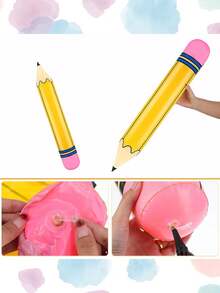 32pcs Back To School Theme Balloon Set, Large Backpack & Pencil Balloons, 18-Inch Round Balloons, Blue Yellow Red Green Latex Balloons, Suitable For Back To School Party, First Day Of School, Welcome Back To School Decoration - Style B - View 4