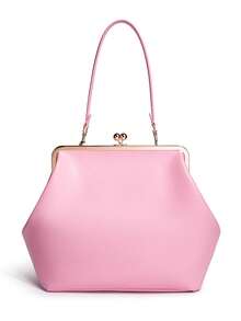 Fashion Large Kisslock Clip Shell Clutch Bag For Women Designer Lady Shoulder Bags Luxury Pu Leather Handbags For Daily And Party - Multicolor - View 3