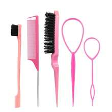 3-10 Pieces, Hair Braiding Tools, High Ponytail Comb, Side Comb, Hair Braiding Tool, Three-Tooth Comb, Hair Styling Tools. - Dark Grey - View 1