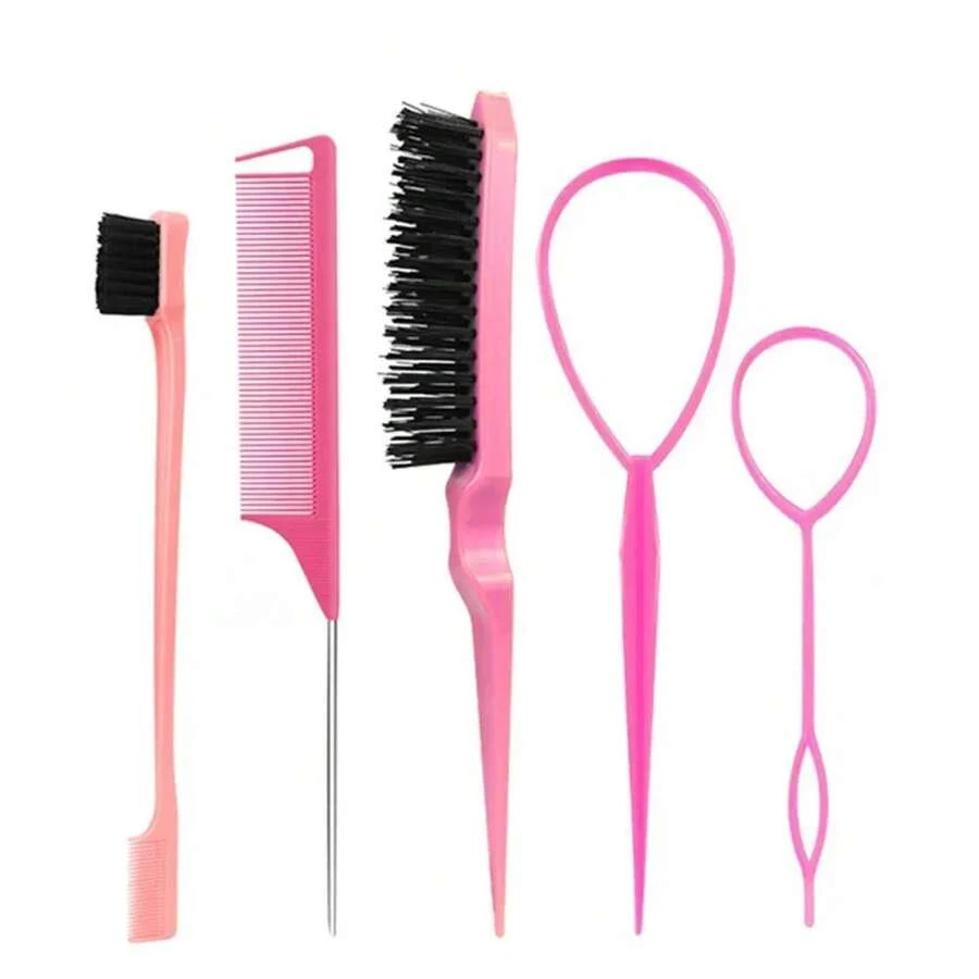 3-10 Pieces, Hair Braiding Tools, High Ponytail Comb, Side Comb, Hair Braiding Tool, Three-Tooth Comb, Hair Styling Tools. - Dark Grey - View 1