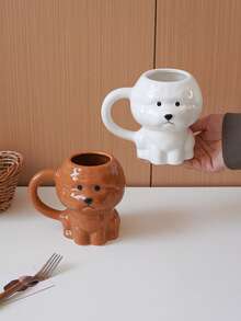 1pc 340ml Cute Bichon Frise Ceramic Mug, Hand-Painted Dog Theme With Handle, Suitable For Home Decor And Tableware, Can Be Used As Latte Cup For Restaurant And Cafe, Gift, Holiday Decoration Or Living Room Drinking Cup - Multicolor - View 7