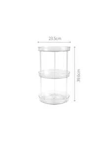 4pcs Large 9.5 Inch (24.9cm) Thickened Plastic Turntable Storage Bins With Non-Slip Base And Rotating Rack, Space-Saving Kitchen Organizer, Suitable For Restaurant, Office, Refrigerator, Perfect For Small Kitchen And Countertop - Round - View 13