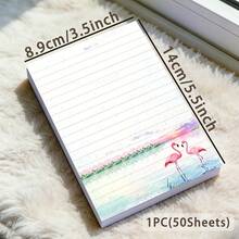1pc(50Sheets) Flamingo In Rain Pocket Memo, Flamingo Notepad, Lined Writing Notebook, Small Size Notebook, Portable Notebook, Highly Attractive Notebook, Planner Inner Pages, Student Notebook, Office Notepad, Lined Memo Paper, Thickened Writing Notebook, Planner Material Notebook, Daily Notebook, Atmospheric Stationery - one-size - View 2