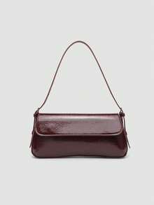 Bolso de Hombro Elegante y Minimalista - Bolso de Mano Casual de Moda Versátil para Mujer, Ideal para Compras y Reuniones, Bandolera Cruzada - Burdeos - Ver 2