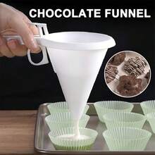 1/2Pcs Dispensador de Masa Manual para Hornear - Vertedor de Plástico para Panqueques & Cupcakes, Dispensador de Chocolate Ajustable, Herramienta Multifuncional de Horneado Doméstico con Soporte - Ideal para Restaurante, Camión de Comida, Herramientas de Decoración de Pasteles de Panadería - Eid Al-Adha Mubarak - Blanco - Ver 7