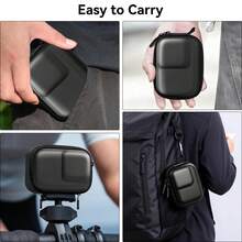 小型 PU 硬殼旅行收納保護盒，適用於 Osmo Action 5 Pro/6/4/3、Ace Pro 2/Ace Pro/Ace、Ace Pro 2/Ace/Ace Pro/2，附手腕帶保護配件 (黑色) - 查看 10