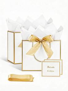3pcs/4pcs/1pc/8pcs Minimalist Versatile Gift Bags With Handles, 11 Inch Size, Perfect For Birthday Party, Graduation Gift Wrapping, Girlfriend Gift Wrapping, Wedding Occasions, Gender Reveal Party And Party Favor Packaging - Multiple Styles/colors - View 4