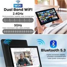 TenYide Electronic Learning Tablet For Children Or Learning, Black, 10.1-Inch Screen, Also Suitable For E-Book Reading/Electronic Games/Internet Entertainment/Video Chat, Oversized Smartphone With SIM Card Slot, Android System, 128GB/256GB Storage Versions, Front And Rear Camera Functions, Dual SIM Card Function, Bluetooth Function/GPS Function/WI Function, Supports Various AI Software Functions - Jet Black - View 5
