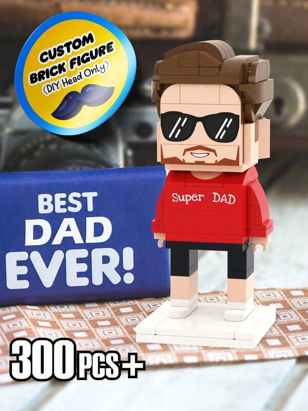 1 Set Customized Building Blocks Figure 300pcs+, Customized Mine Building Blocks Gift For Dad/Father, 14+ To Adult Customized Mini Figure Gift, Perfect Gift For Birthday, Anniversary, Christmas, New Year, Ideal Choice For Valentine's Day, Father's Day, Best Gift For Men, Gift For Him