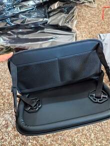 1件通用高級PU皮革汽車座椅背收納袋，附托盤、杯架與旅行配件，舒適駕駛必備大容量收納袋 - B - 查看 8