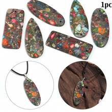 1pc Colorful Imperial Stone Pendant, Natural Stone Necklace Charm, DIY Jewelry Making Supplies, Handmade Gift Customization - Color - View 4