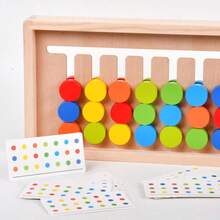 Juego educativo de rompecabezas de laberinto de emparejamiento de colores de madera, entrenamiento de cognición de colores temprana, pensamiento lógico y habilidades motoras finas, juguetes para cumpleaños y regalos de Navidad de niños - ajedrez de movimiento de colores - Ver 6