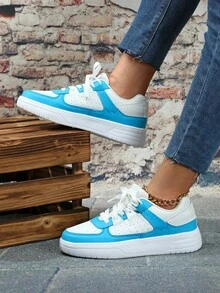 Fall/Winter Fashion Versatile Patchwork Casual Student Skate Sneakers - Multicolor - View 3
