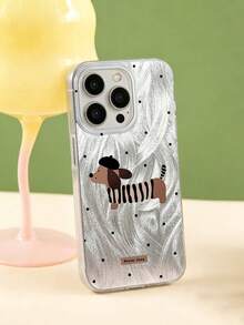 臘腸狗貝雷帽圖案手機殼，適用於 iPhone 13 15 16 17pro 17 14 17 17pro Max &適用於 Galaxy/A54 A14 A15 S23 S24 S24ultra S25 A07 A17 S26 A57 - 彩色 - 查看 3