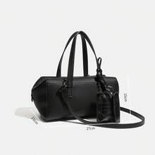 Borsa da donna stile Boston con design unico, aspetto elegante, forma a cuscino semplice, borsa pratica, borsa a spalla e borsa a tracolla, ideale per l'uso quotidiano al lavoro, senza tempo e versatile. - lattiginoso - Visualizzare 6