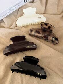 3 Pieces/1 Piece Of 9/3.54 Inch Hair Clips For Women, Stylish Hair Accessories In Black, White And Brown For Daily Hairstyling And Makeup. - 03粉紅色 - 查看 12