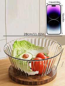 Salad Bowl Light Meal Dessert Fruit Bowl Plastic Household Bowl Set Premium Thickened Transparent Fruit Vegetable Jelly Bowl - Multicolor - View 10