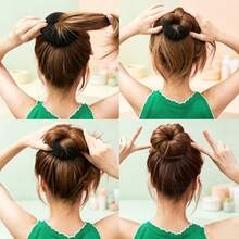1/2/3 Peças Donuts para Coque de Cabelo, Portátil Multitamanho, Modelagem Firme, Estrutura de Malha Fofa que Eleva Facilmente a Coroa e o Volume do Cabelo, Adequado para Penteados Diários, Looks de Encontro, Cabelo de Salão, Pode Ser Combinado com Roupas Temáticas de Natal e Halloween - Multicolorido - Visão 11