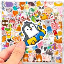 100pcs Cute Animal Theme Small Stickers No Repeated Waterproof 4.3cm/1.7inch Sticker Pack For Water Bottles, Phone, Scrapbooking, Luggage -Creative Decoration Stickers Perfect For Party Favors Gift/Deco, Christmas,Birthday Decorations - Multicolor - View 3