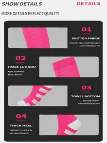 3 Pairs/1 Pair Minimalist Breathable Professional Solid Color Sports Compression Socks Suitable For Running, Cycling, Outdoor Hiking - Multicolor - View 7