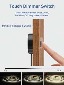 Penetrable 30mm Panel Touch Switch DC 5V-24V LED Dimming Controller Black White Smart Touch Sensor Dimmable Switch For Kitchen Cabinet Room Atmosphere Light - Black - View 4