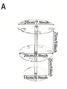 1SET Party Champagne Display Rack 2-Tier/3-Tier Thickened Transparent Acrylic Champagne Tower Wine Glass Stemware Stand Suitable For Wedding Party Gathering - Clear - View 8