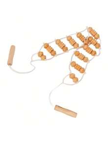 1pc Wood Massage Tools, Back Roller Strip Trigger Point Self Massager, Full Body Muscle Massage, Back Massage Tool For Muscle Relief,School,Back To School,Travel,Travel Essentials,Home Essentials,Spa,Massage Tool,Massage,Massager,Spa - Brown - View 4