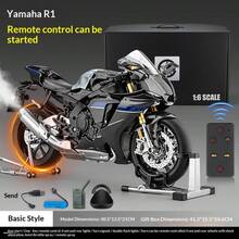 modelgt 1 件 1:6 比例川崎 H2R 摩托车合金压铸模型，逼真的仿真自行车玩具，带可移动部件和喷雾功能，成人收藏品展示品，男孩礼物 - 彩色 - 查看 8