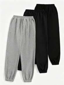 女款 3 件套：抓絨內裡休閒抽繩運動褲與家居服套裝 - 適合舒適室內穿著與戶外活動 - 彩色 - 查看 6